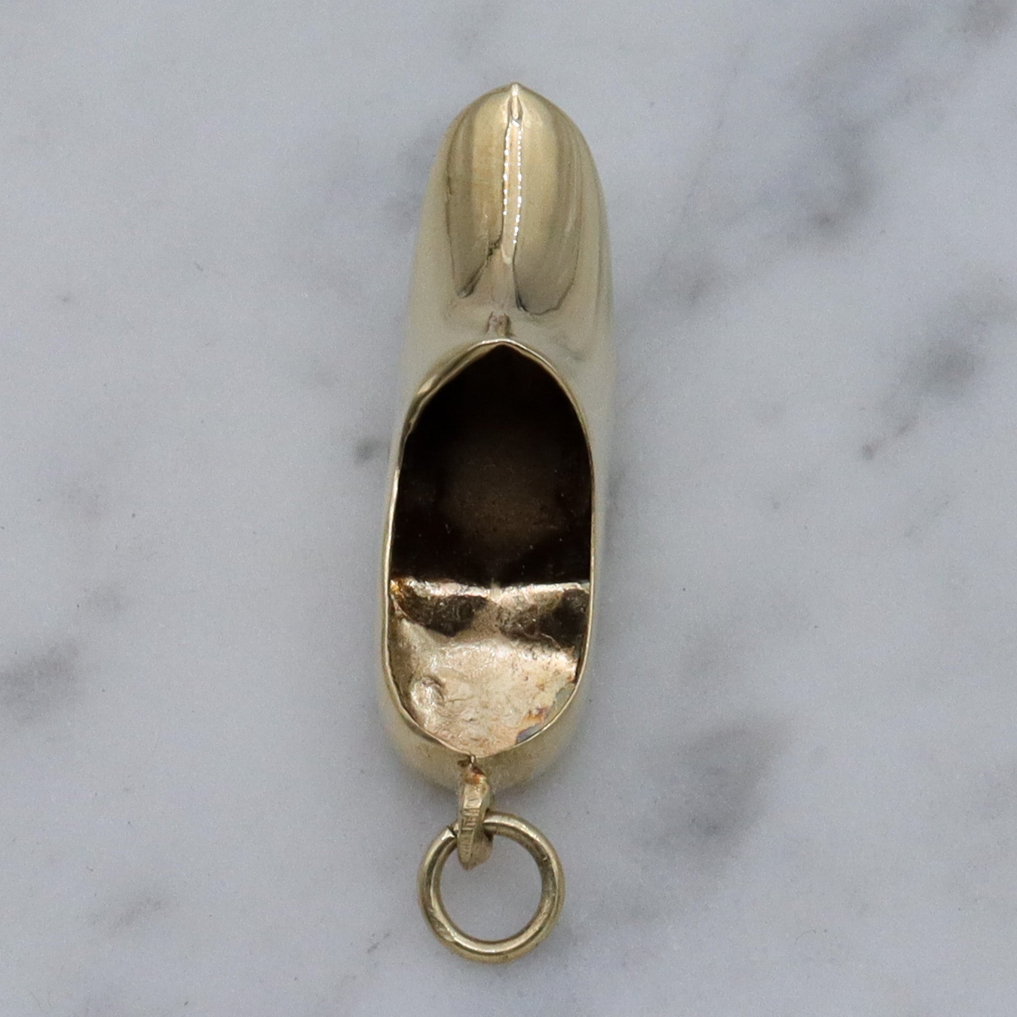 Large Vintage 14k gold clog shoe pendant